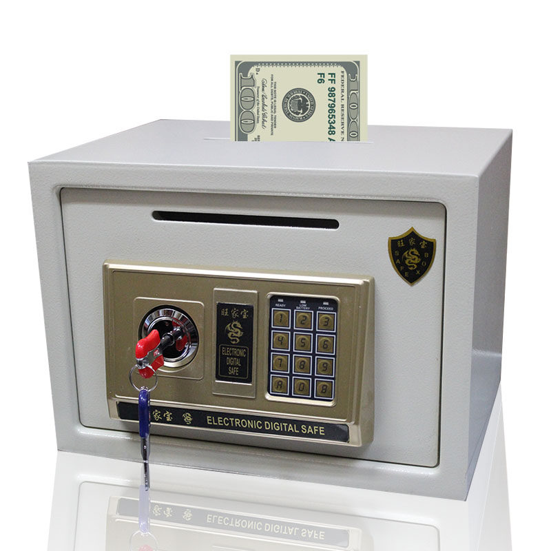 25EV coin-operated safe household small mini commercial safe all-steel cashier box piggy bank safe deposit box