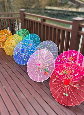透明绢纱伞舞蹈傣族舞台道具伞演出广场跳舞古风古典雨伞油纸伞