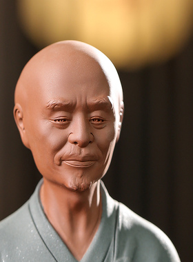 辉道 弘一法师摆件紫砂历史人物李叔同佛像雕像禅意中式客厅摆件