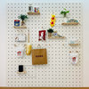 Customized hole board solid wood wall decoration partition wooden living room entrance Nordic wall hanging storage rack