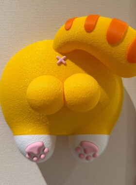巨蛋猫屁股双键开关贴创意摆件