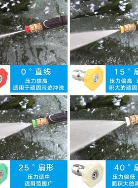 高压清洗机快接式水枪喷头枪嘴枪头0度25度40度家用洗车机枪配件