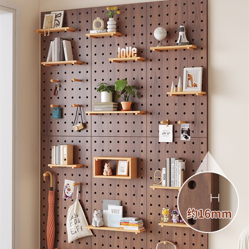 Perforated board storage rack entry entrance wall hanging board hook accessories paint-free partition custom wall display storage rack