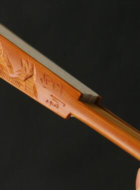 精品名家王雷纯手工浅浮雕双面山水老玉竹文玩折扇浙工王伟竹扇骨