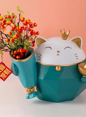 客厅电视柜家居装饰品招财猫摆件乔迁新居礼品搬家礼物2021新款