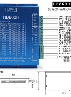 鸿宝达42 57 60 86闭环步进驱动器 HB808C/HB860H 二相闭环驱动器
