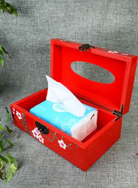 民间特色手工艺品漆器纸巾收纳盒中国特色出国小礼物送老外纪念品