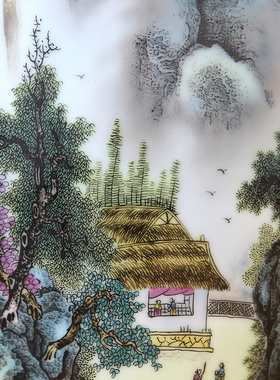 景德镇陶瓷器花瓶客厅玄关插花摆件博古架家居中式装饰工艺品礼品