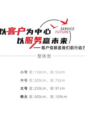 以客户为心会议文室化中墙布置企业形象DDC背景激励标语立墙贴体