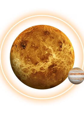 轻奢星球入户玄关圆形装饰画卧室发光床头带LED灯氛围画月球定做