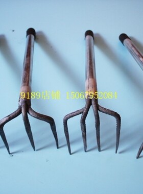 小耙小锄头园林户外三齿耙子农具锄镐除草锄草种菜短木柄园艺工具