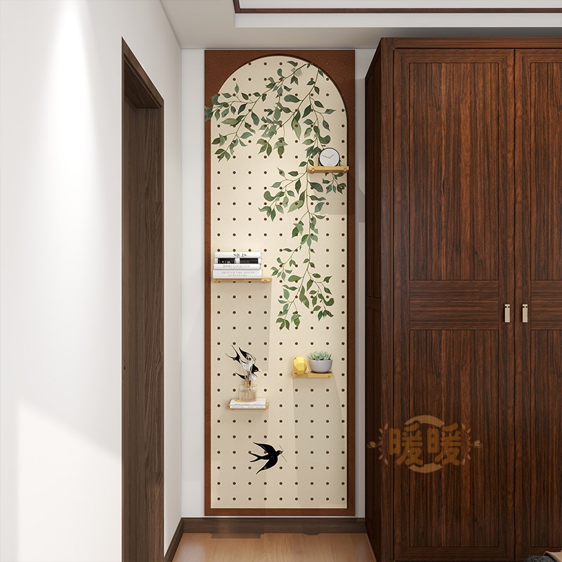 Hole board storage rack entry entrance wabi-sabi wind tunnel board solid wood hole board shape wall wooden hole board