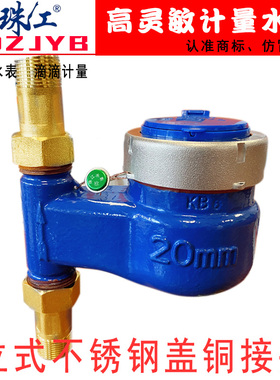 珠江水表防滴水高灵敏家用旋翼式数字冷水表机械热水表立式数字表