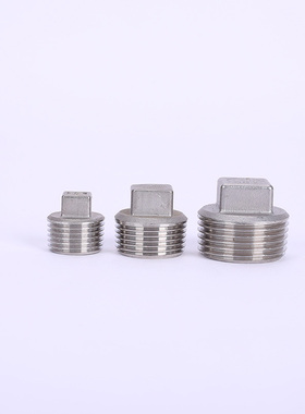 304不锈钢管接头加厚外丝螺纹接头4分6分1寸水管堵头水管管道配件