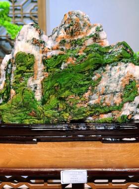 天然青海七面HXI彩石原石水冲石石国画风景奇石玄关客厅公办室桌