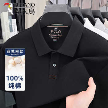 啄木鸟100%纯棉男士短袖t恤翻领POLO衫商务薄夏季休闲体恤爸爸装实付29.9元到手包邮