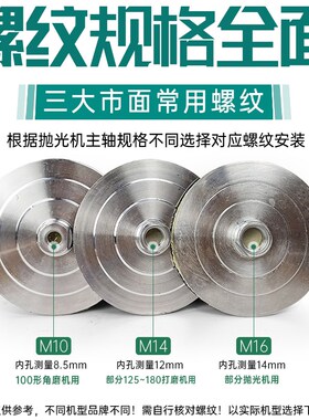 石材抛光片塑料自粘盘铝合金粘盘角磨机水磨片干磨片磨头砂纸吸盘
