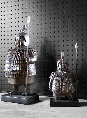 新品 创意古代士兵装饰摆件 家居电视柜橱窗复古秦兵马俑摆设