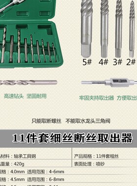 水龙头三角阀断头螺丝取出器螺钉断螺断丝取出工具反牙滑螺丝攻绞