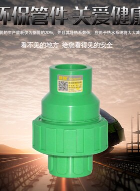 PPR全塑4分20 6分25 1寸32活接立式止回阀水管热熔 配件灰色绿色