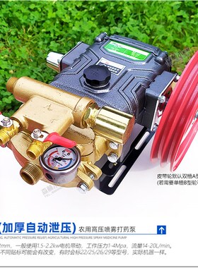 高压清洗打药机喷雾机三缸柱塞泵园林绿化压力泵抽水洗车泵头包邮