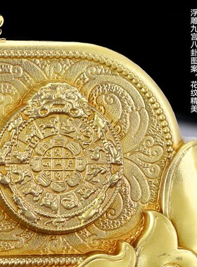 传统藏式十相自在过门贴九宫八卦门墙挂件铜制墙贴西藏装饰牌摆件