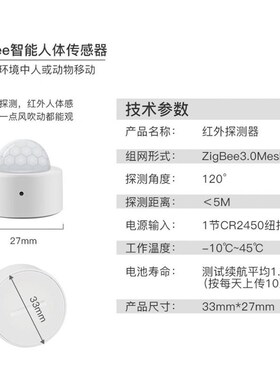 涂鸦智能家居套装zigbee无线开关烟雾报警器人体存在传感器网关