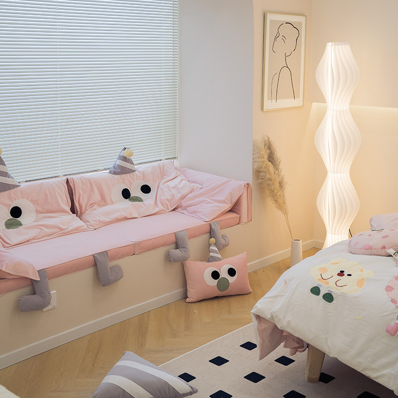 Cream wind bay window sofa elephant ear bay window cushion light luxury Internet celebrity window sill cushion customization