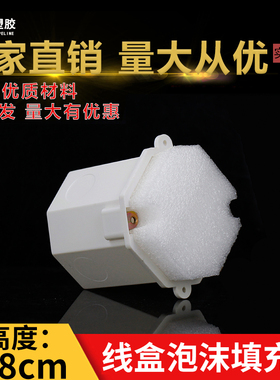 86型线盒填充泡沫堵预埋方盒填充块PVC底盒封堵模块剪力墙77盒堵