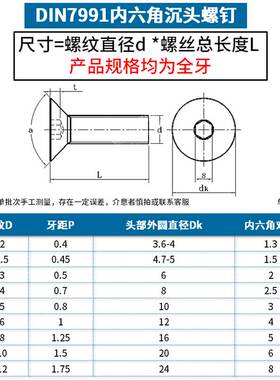 12.9级沉头内六角螺丝高强度平头平杯螺栓m3m4m5m6m8m10m12m16m20