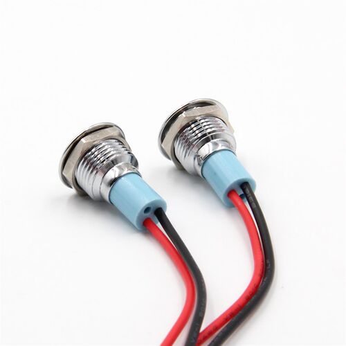 12mmLED金属指示灯防水讯号灯电压12v24v220v带线电源工作灯 - 图1