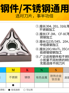数控刀片三角形TNMG160404钢件08MA替代不锈钢进口VP15TF通用BL15
