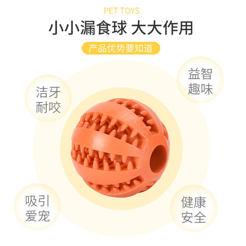 狗狗漏食磨牙球 金毛泰迪专用耐咬弹力球 宠物解压漏食玩具 - 图1