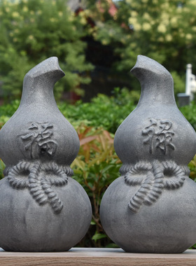 石雕葫芦摆件天然青石p雕刻招财镇宅定制刻字文玩家居饰品工艺品