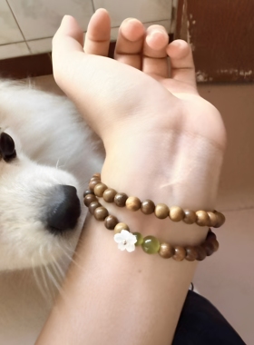 【现发】木上花茉莉檀木手串金丝
