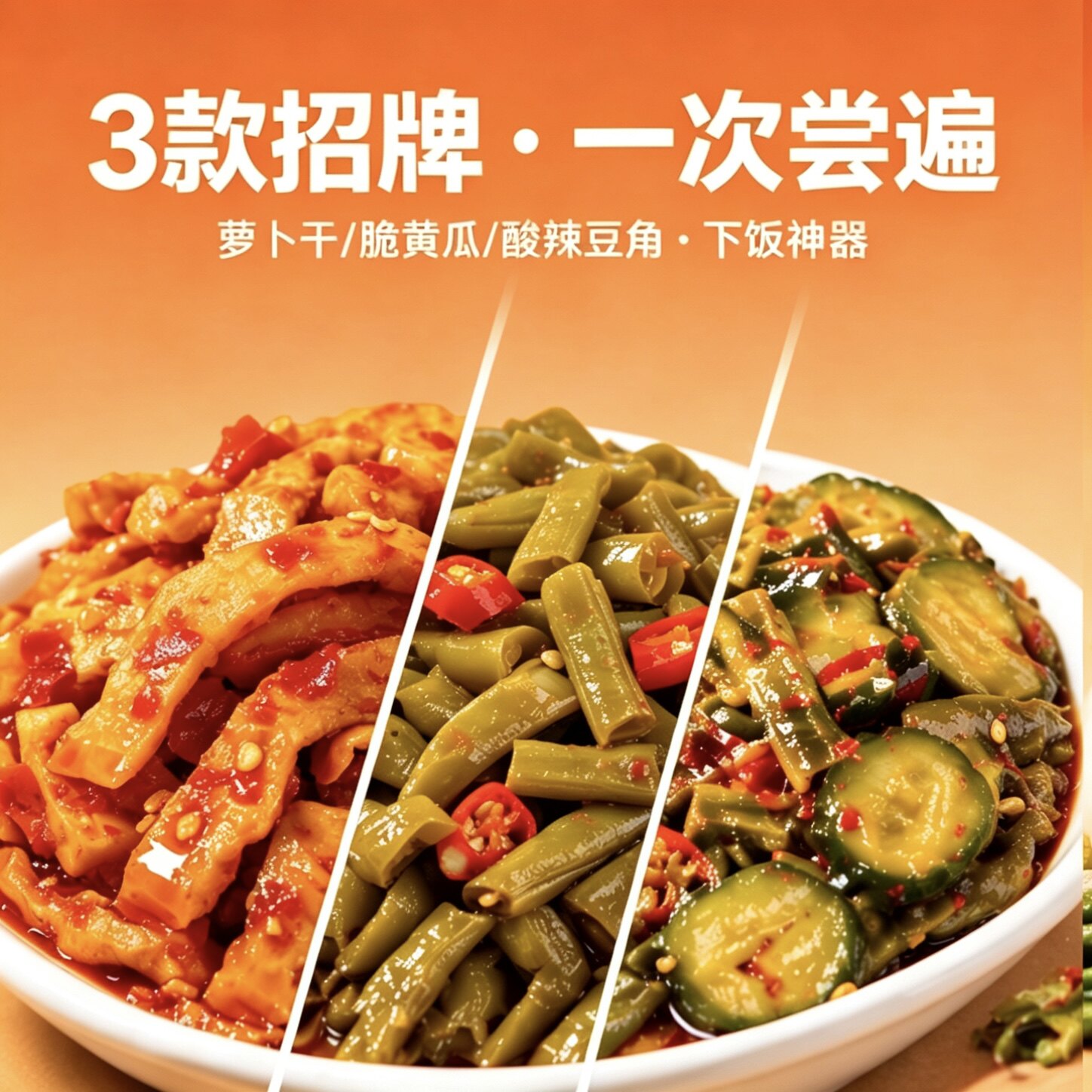 菜天需酸豆角香辣麻辣萝卜干罐装酱菜麻辣黄瓜大罐装榨菜下饭菜