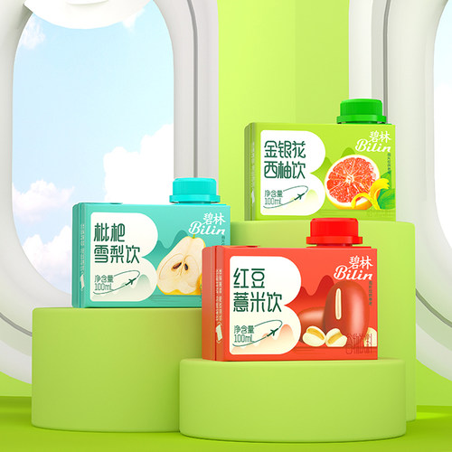 碧林果汁100ml24瓶甜橙金桔汁金银花西柚汁枇杷雪梨红豆养生饮料 - 图0