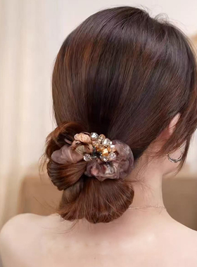 重工方晶发圈女后脑勺头花发饰