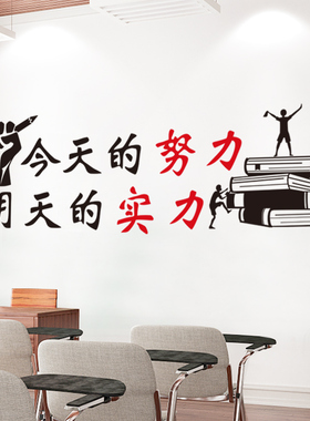 墙纸自粘励志墙贴画公司企业文化墙面装饰贴纸办公室创意标语团队