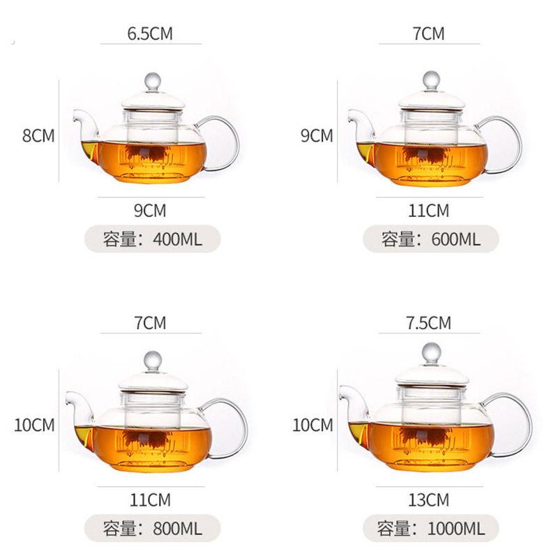 Teapot Heat-resistant glass teapot Single pot Thickened filter teapot Tea cup tea set Teapot Electric ceramic stove