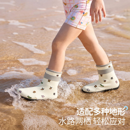 高筒儿童沙滩鞋沙滩袜成人溯溪鞋游泳潜水浮潜鞋男女海边赶海鞋袜 - 图2