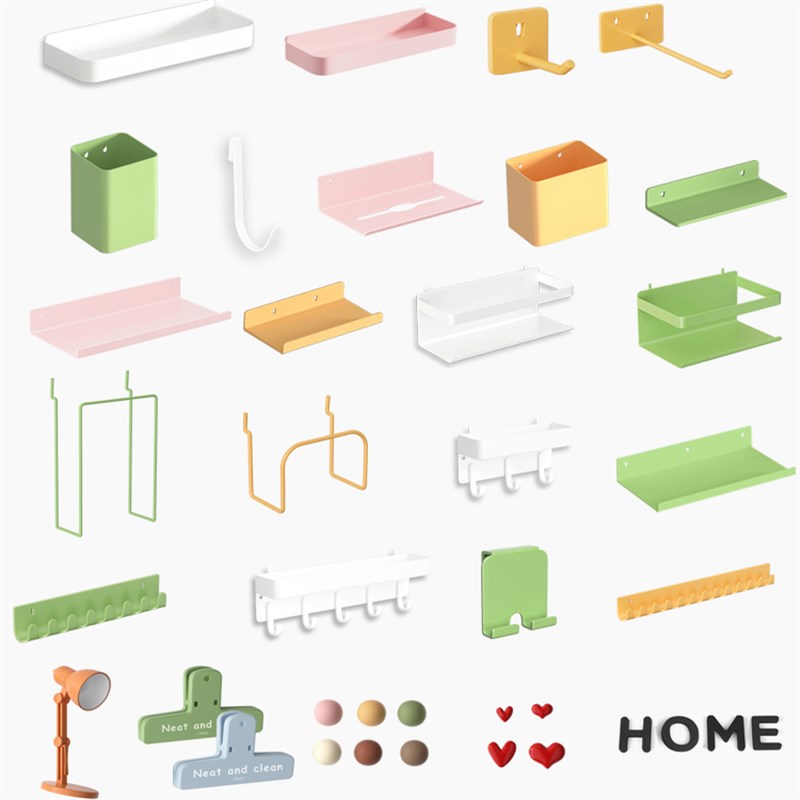 Hole plate accessories decorative hook round hole special storage rack without hole hole on wall desktop storage magnetic stickers