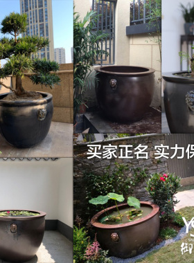 景德镇陶瓷大缸鱼缸乌龟睡莲缸雕刻大型特大号客厅土陶水缸金鱼缸