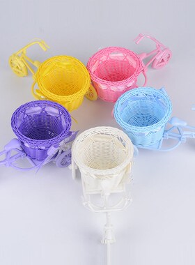 仿藤三轮车花筐婚庆手工艺品编织篮元宝推车摆件家居饰品儿童推车