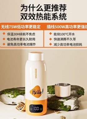 摩动恒温杯便携电热杯户外婴儿泡奶烧水保温家用冲奶神器调奶器