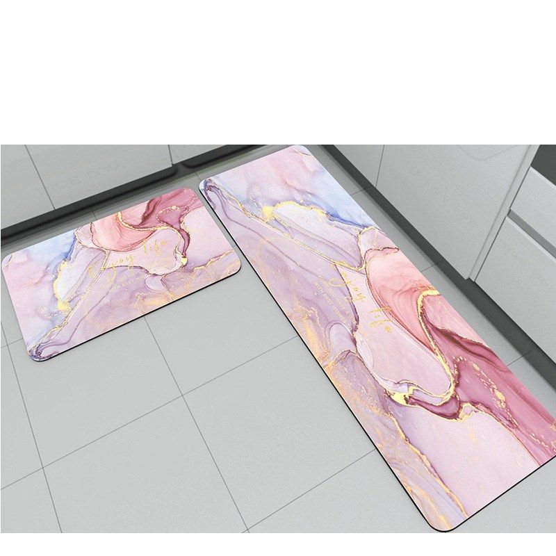 Kitchen floor mats are water-absorbent, oil-proof and non-slip diatom mud floor mats, long strips of waterproof and dirt-resistant carpets, no-wash and wipe-in door mats