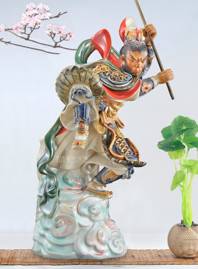 石湾佛瓷齐天大圣孙悟空猴子工艺饰品陶像摆件家客电视酒柜门居厅