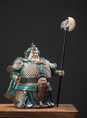 久造陶乔大号门神哼哈二将中式摆件意创家居客厅门口装饰瓷迁礼品