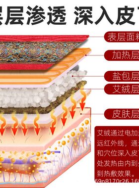 甄选电加热盐袋海盐粗盐热敷包电热艾灸艾草家用肩颈椎护腰理疗袋