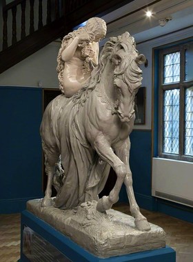 石雕艺术品定制汉白玉骑马女人雕像制作展馆工艺品铜雕摆件欧式